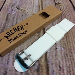 White Archer 22mm Silicone Quick Change Watch Band